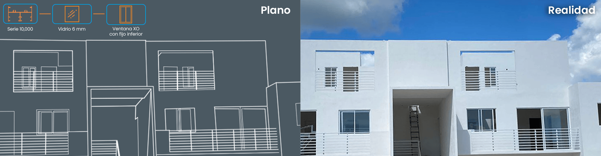 Fabricación e instalación de cancelería de aluminio y PVC